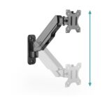 DIGITUS gázrugós fali univerzális (VESA 75/100) 1-es fekete monitor tartó konzol - Image 2