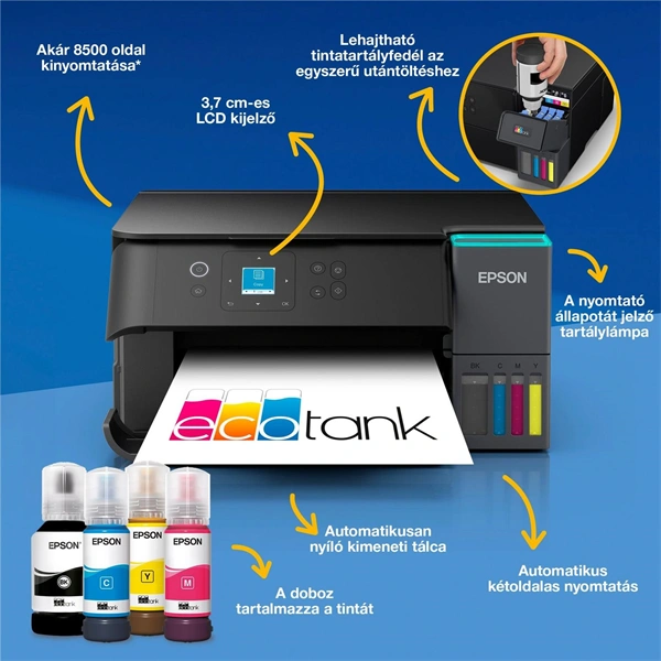 Epson EcoTank L4360 (A4, 33 lap/perc, duplex, USB/Wifi/Wifi Direct) színes tintasugaras multifunkciós nyomtató - Image 5