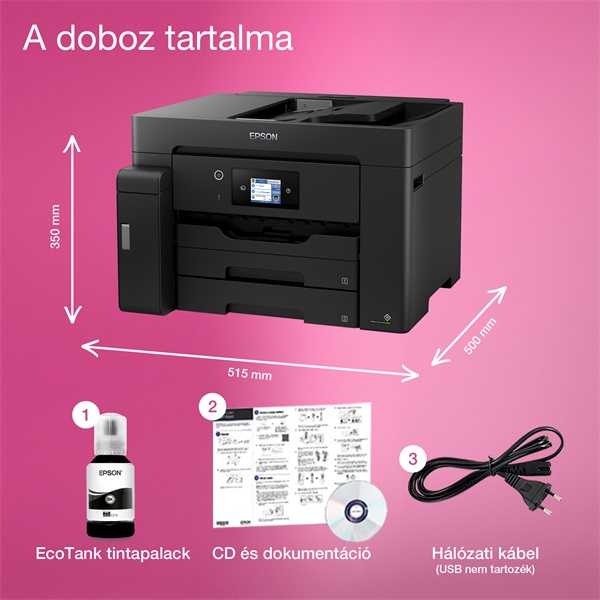 Epson EcoTank M15140 A3 mono nyomató MFP, Duplex, WiFi/USB/LAN, 4500 oldal tinta a dobozban - Image 7