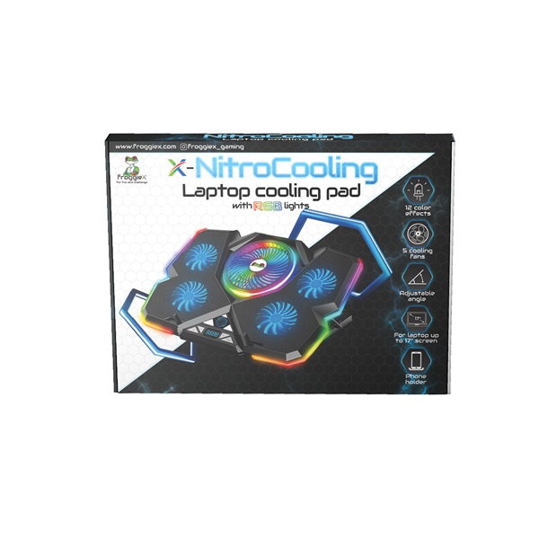 FroggieX FX-PC-P1-BL NitroCooling notebook hütőpad telefontartóval - Image 6