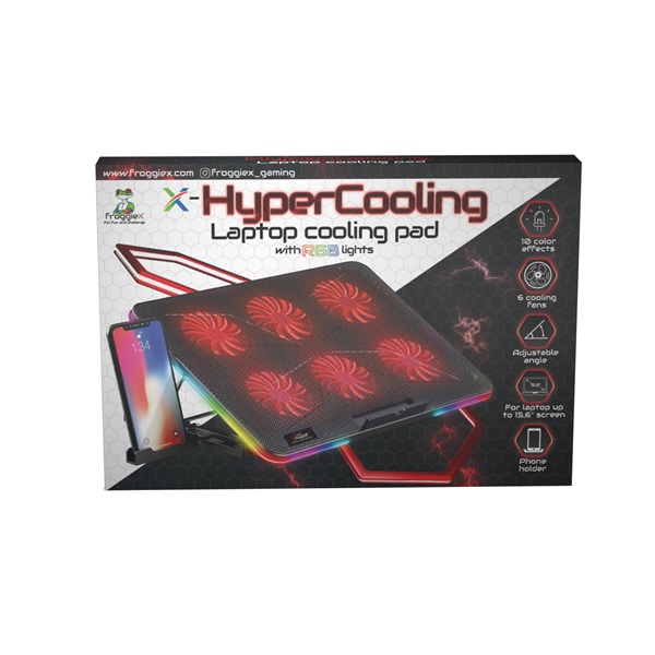 FroggieX FX-PC-P2-R HyperCooling notebook hütőpad telefontartóval - Image 6