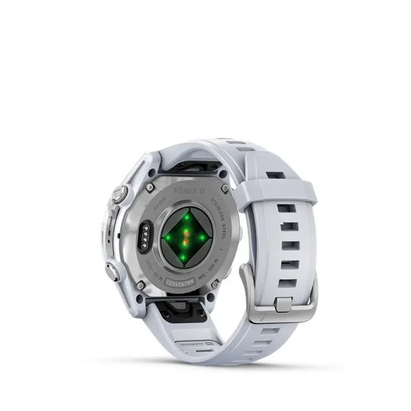 Garmin fenix 8 Silver with Whitestone Silicone Band - Image 20