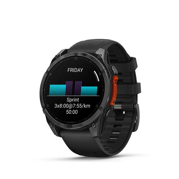Garmin 010-02904-00 fenix 8 AMOLED (47mm) szilikon pántos fekete okosóra - Image 13