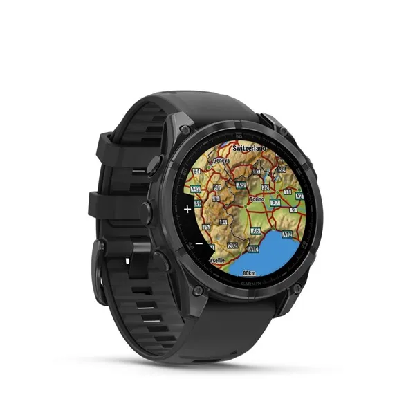 Garmin 010-02904-00 fenix 8 AMOLED (47mm) szilikon pántos fekete okosóra - Image 14