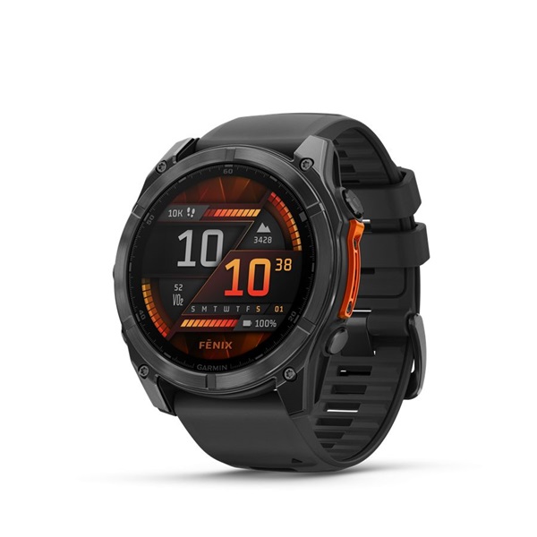 Garmin 010-02905-00 fenix 8 AMOLED (51mm) szilikon pántos fekete okosóra - Image 1