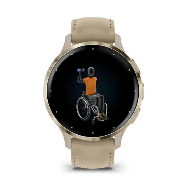 Garmin Venu 3S francia szürke-krémarany, bőr és szilikon szíjjal okosóra - Image 7