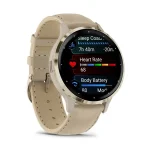 Garmin Venu 3S francia szürke-krémarany, bőr és szilikon szíjjal okosóra - Image 8