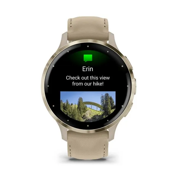 Garmin Venu 3S francia szürke-krémarany, bőr és szilikon szíjjal okosóra - Image 11