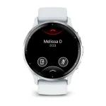 Garmin Venu 3 Silver Stainless Steel Bezel with Whitestone Case and Silicone Band - Image 3