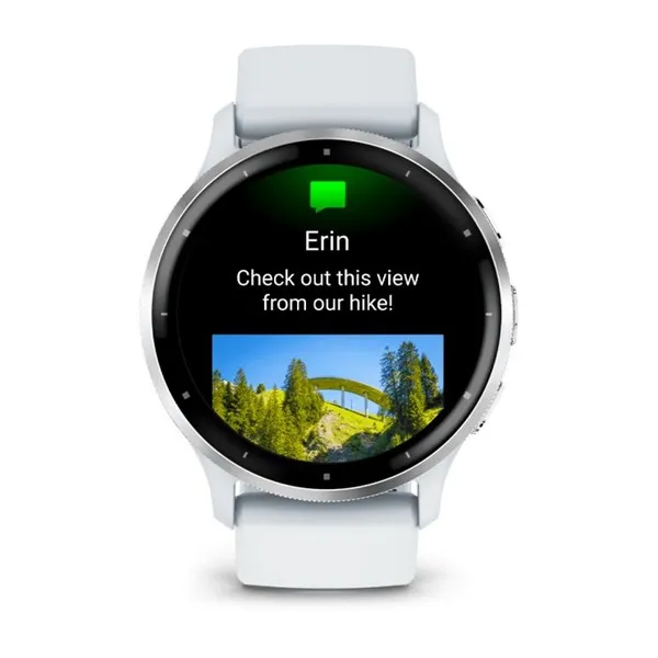 Garmin Venu 3 Silver Stainless Steel Bezel with Whitestone Case and Silicone Band - Image 4