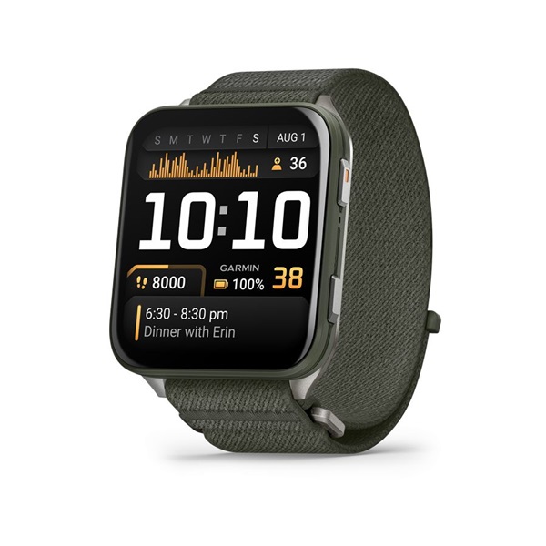 Garmin Venu X1 Titanium ComfortFit nylon szíjjal mohazöld okosóra - Image 1