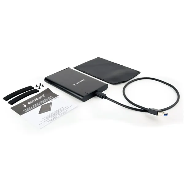 Gembird E2-U3S-6 USB3.1 Enclosure Aluminium with USB Type-C Black - Image 8