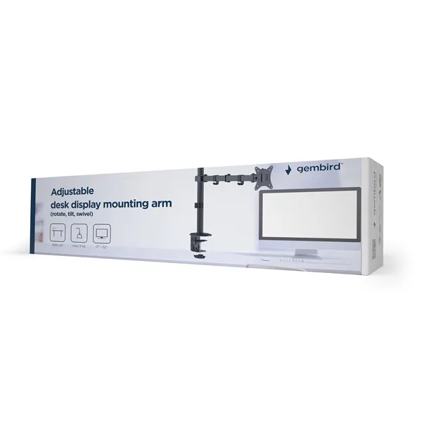 Gembird MA-D1-01 Adjustable Desk Display Mounting Arm 17”-32” Black - Image 5