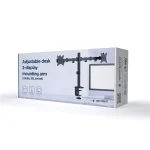 Gembird MA-D2-01 Adjustable Desk 2-Display Mounting Arm 17”-32” Black - Image 3