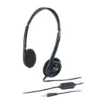 Genius HS-200C dual jack fekete headset + single jack átalakító