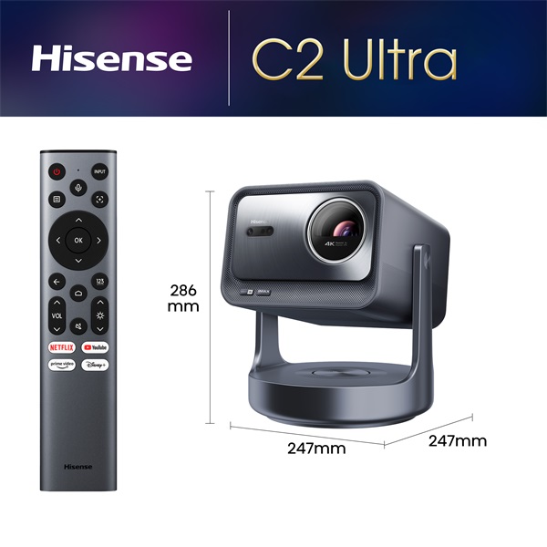 Hisense C2 Ultra 65"-300" 4K Smart IMAX mini-lézer projektor - Image 2