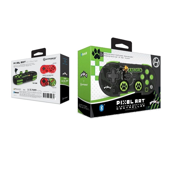Hyperkin M01328-MTCN Pixel Art Miraculous Nintendo Switch/PC/Mac/Android vezeték nélküli "Fekete macska" kontroller - Image 3