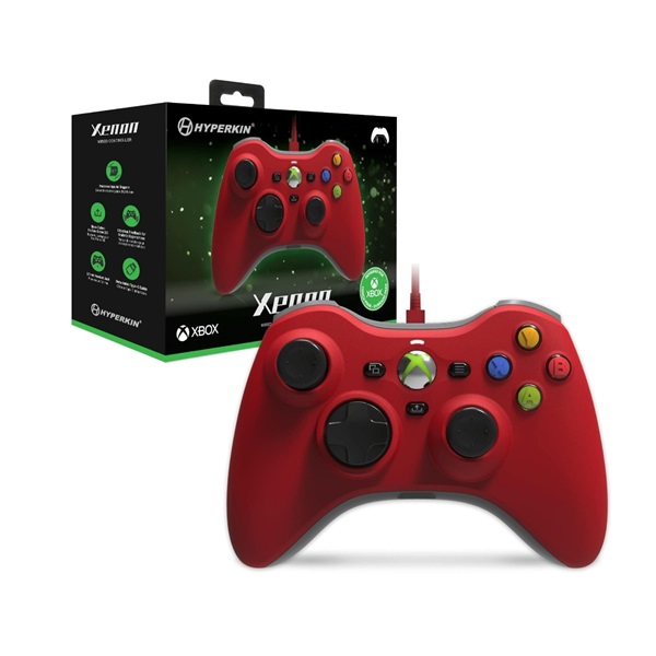 Hyperkin M01368-RD Xenon Xbox Series|One/Windows 11|10 piros Xbox liszenszelt vezetékes piros kontroller - Image 1