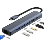 Iris IH6-22 6in1 (3xUSB/1xLAN/1xHDMI/1xDP-USB-C 100W) Dokkoló - Image 3