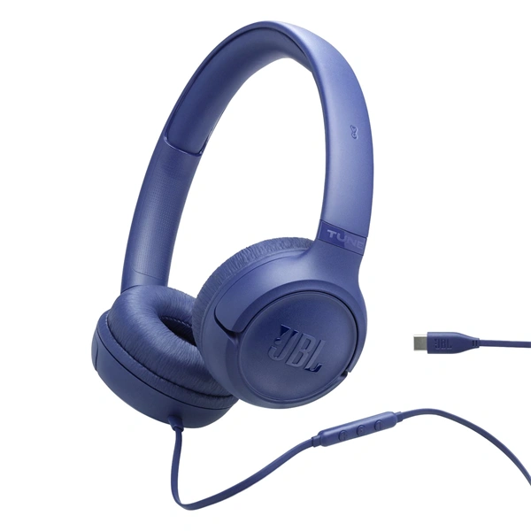 JBL Tune 530 USB-C vezetékes kék fejhallgató