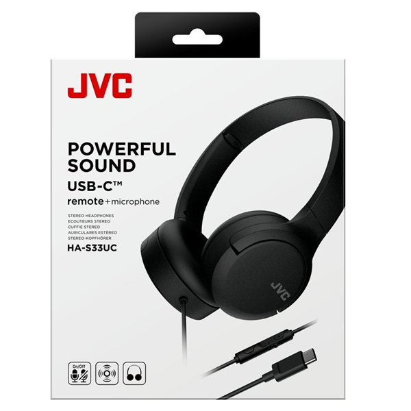 JVC HA-S33UC-B USB-C vezetékes fekete mikrofonos fejhallgató - Image 6