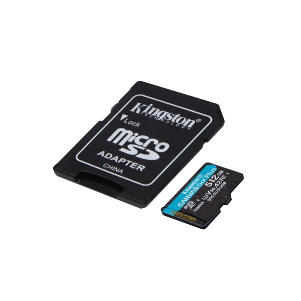 Kingston 512GB SD micro Canvas Go! Plus (SDXC Class 10 UHS-I U3) (SDCG3/512GB) memóriakártya adapterrel - Image 2