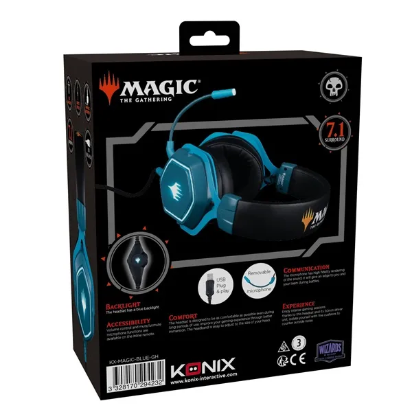 Konix Magic: The Gathering 7.1 Kék gamer headset - Image 3