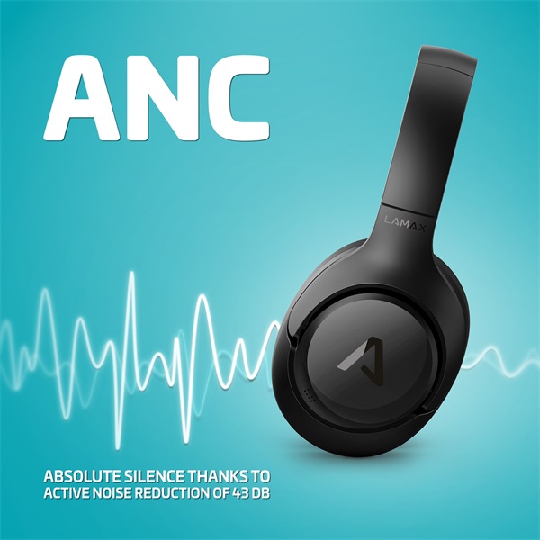LAMAX_NoiseComfort2_Bluetooth_ANC_Aktiv_zajszuros_fekete_fejhallgato-i40762933.jpg LAMAX NoiseComfort2 Bluetooth ANC Aktív zajszűrős fekete fejhallgató - Image 2