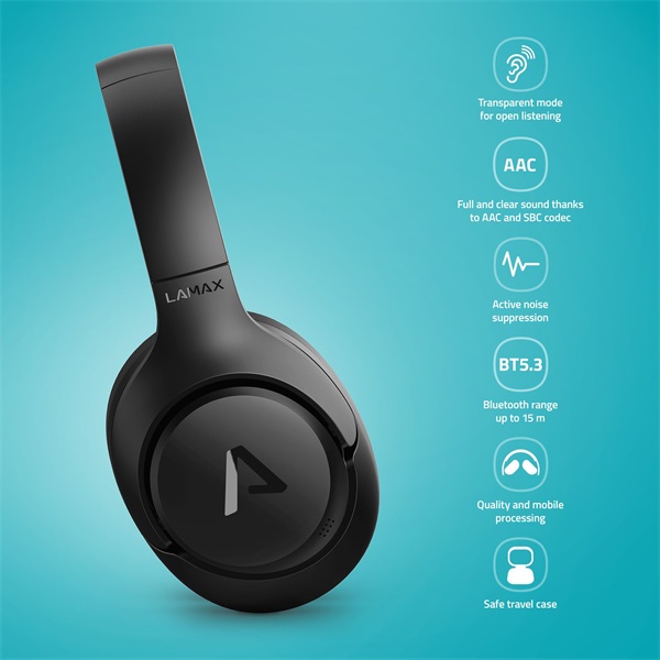 LAMAX_NoiseComfort2_Bluetooth_ANC_Aktiv_zajszuros_fekete_fejhallgato-i40762972.jpg LAMAX NoiseComfort2 Bluetooth ANC Aktív zajszűrős fekete fejhallgató - Image 5