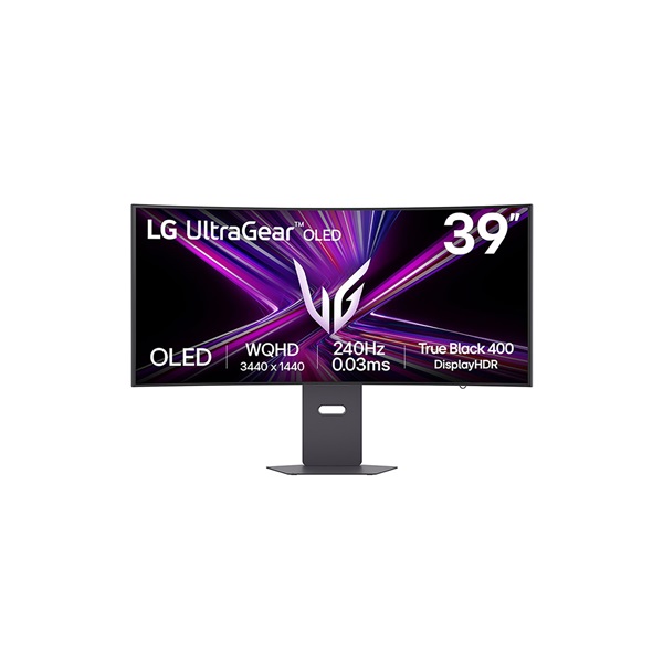 LG 39" 39GX900A-B.AEU UltraGear WQHD OLED 240Hz DP/HDMI/USB/USB-C ívelt gamer monitor - Image 1