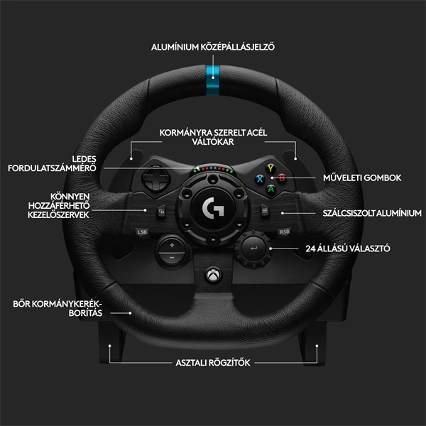 Logitech G923 Racing Wheel and Pedals Xbox One/PC kormány + pedál - Image 9