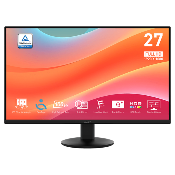 MSI 27" PRO MP272L FHD IPS 100Hz HDMI/DP fekete monitor - Image 1
