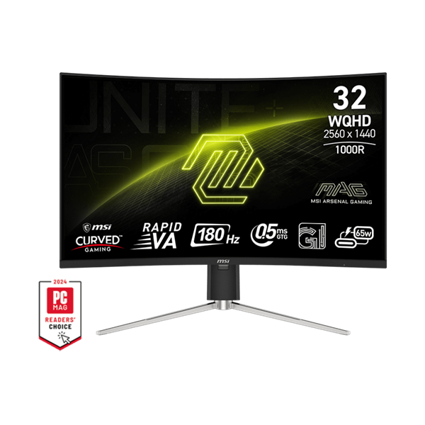 MSI 31,5" 325CQRF QD E2 Rapid VA WQHD 180Hz HDMI/DP/USB-C ívelt gamer monitor - Image 1