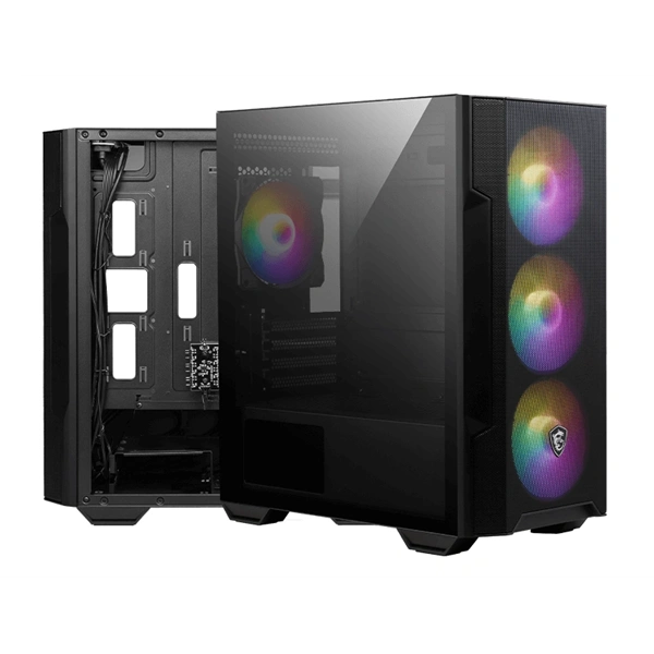 MSI FORGE M100R (táp nélküli) ablakos 4xARGB fekete mATX ház - Image 2