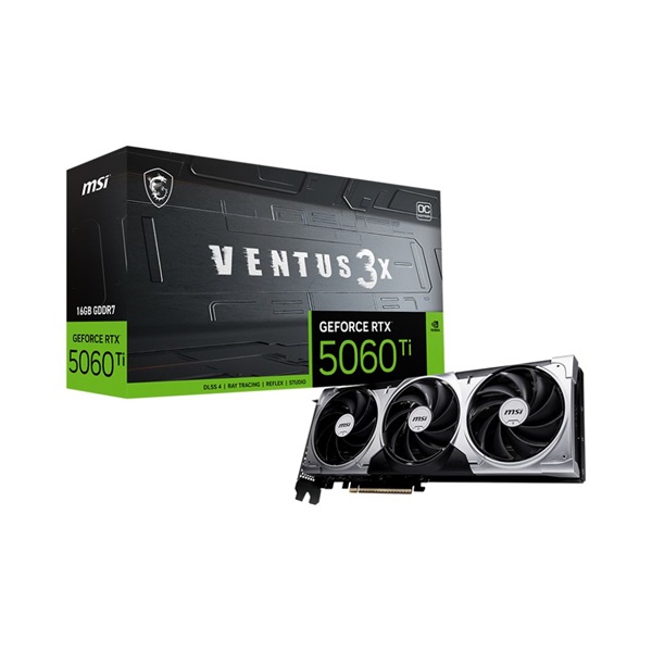 MSI GeForce RTX 5060 Ti 16G VENTUS 3X OC nVidia 16GB GDDR7 128bit PCIe videókártya