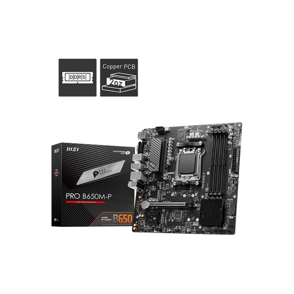MSI_PRO_B650M_P_AMD_B650_AM5_mATX_alaplap-i39340352.jpg MSI PRO B650M-P AMD B650 AM5 mATX alaplap - Image 1