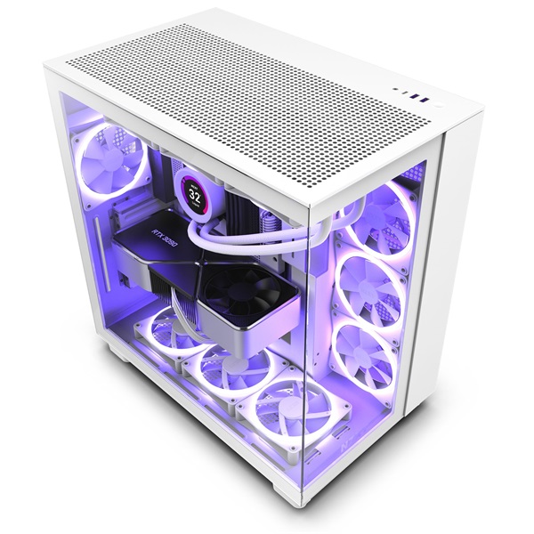 NZXT H9 Flow Fehér (Táp nélküli) ablakos ATX ház - Image 1
