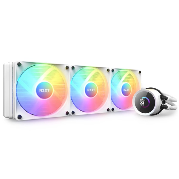 NZXT Kraken 360mm  AIO RGB LCD Liquid Cooler fehér hűtő - Image 1