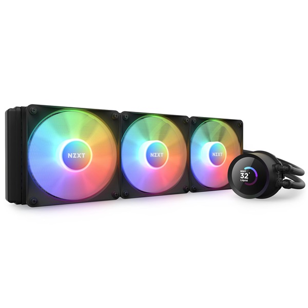NZXT_Kraken_360mm_AIO_RGB_LCD_Liquid_Cooler_fekete_huto-i39053436.jpg NZXT Kraken 360mm  AIO RGB LCD Liquid Cooler fekete hűtő - Image 1