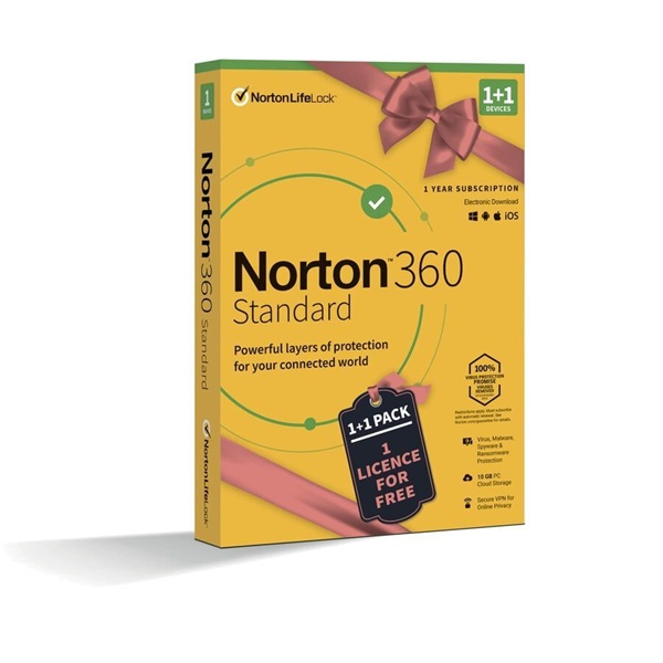 Norton 360 Standard 10GB 1 Felhasználó 1+1 gép 1 éves dobozos vírusirtó szoftver - Image 1