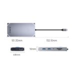 ORICO ORICO-XCR-X33-GY-BP 12in1 Type-C USB3.0 x2/USB2.0/USB3.0 type C/HDMI2.0/DP1.4/PD100W/TF/SD/RJ45/3.5mm dokkoló - Image 2