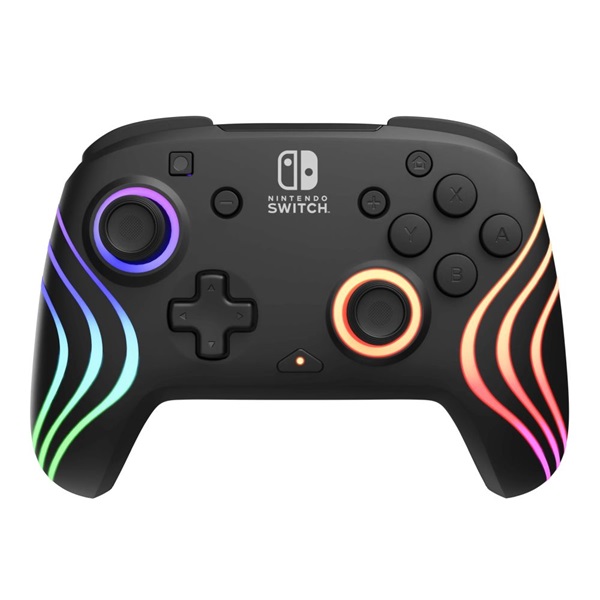PDP 500-252-BK Afterglow Wave Nintendo Switch/Lite/OLED/Switch 2 RGB LED Lighting vezeték nélküli fekete kontroller - Image 1
