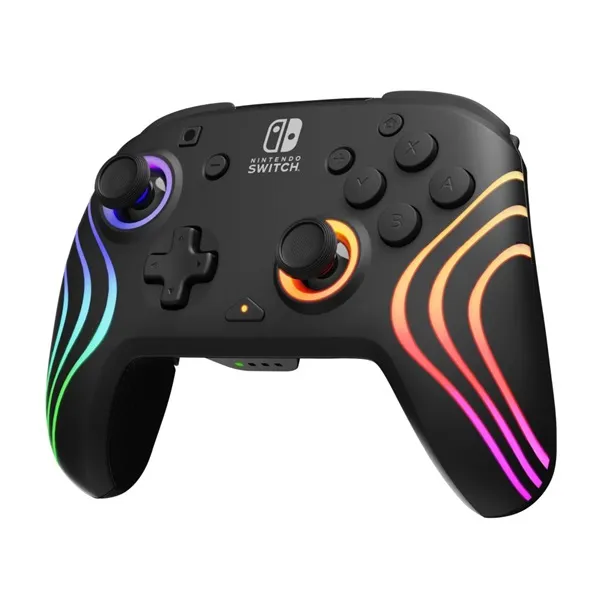 PDP 500-252-BK Afterglow Wave Nintendo Switch/Lite/OLED/Switch 2 RGB LED Lighting vezeték nélküli fekete kontroller - Image 2