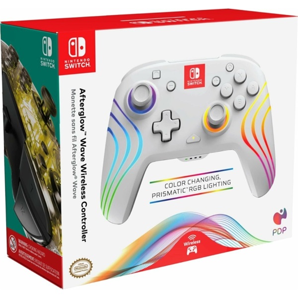 PDP 500-238-WH Afterglow Wave Nintendo Switch/Switch 2 vezeték nélküli RGB LED Lighting fehér kontroller - Image 10