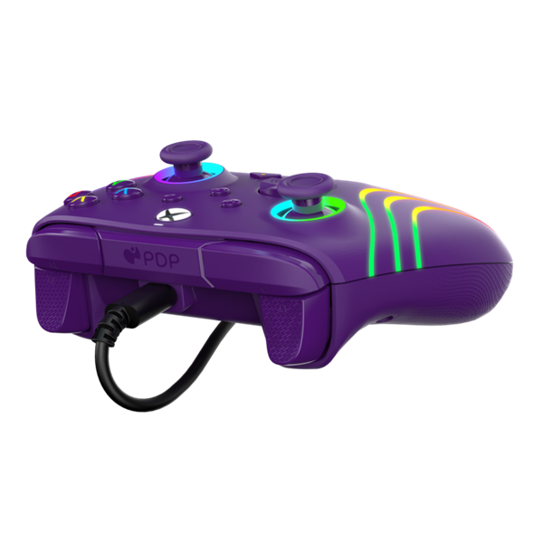 PDP 049-024-PR Afterglow Wave Xbox Series X|S/Xbox One/PC vezetékes RGB LED lila kontroller - Image 6