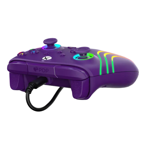 PDP 049-024-PR Afterglow Wave Xbox Series X|S/Xbox One/PC vezetékes RGB LED lila kontroller - Image 6