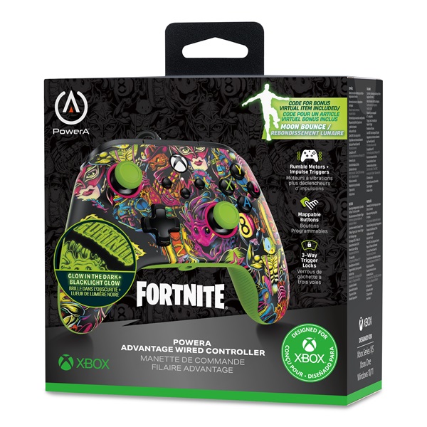 PowerAXBGP0438-01 Advantage Xbox Series X|S/Xbox One/PC vezetékes Fortnite Glow kontroller - Image 12