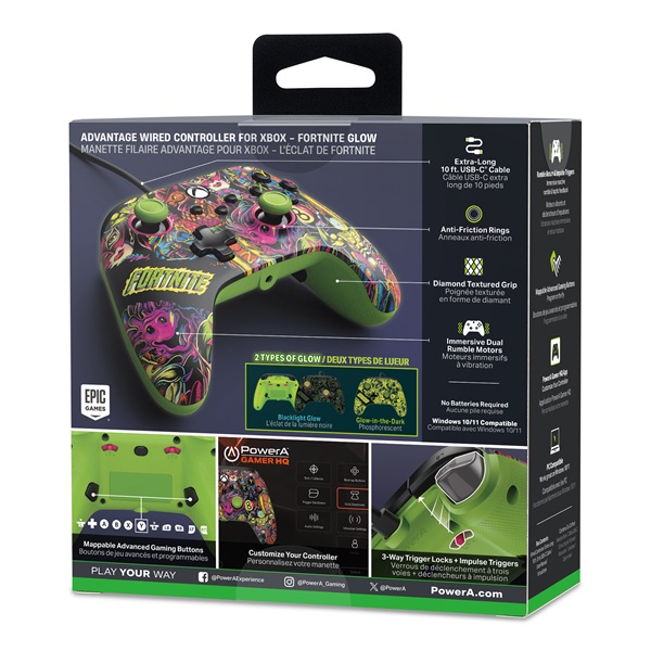 PowerAXBGP0438-01 Advantage Xbox Series X|S/Xbox One/PC vezetékes Fortnite Glow kontroller - Image 13