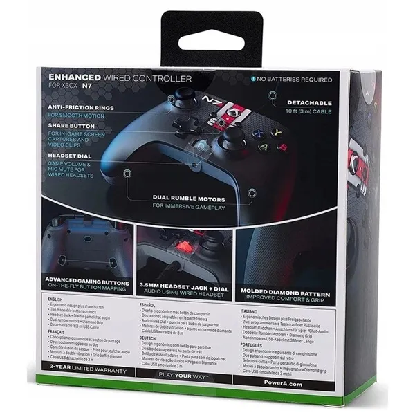 PowerA 1524523-01 Enhanced Xbox Series X|S/Xbox One/PC vezetékes Mass Effect N7 kontroller ( E ) - Image 4
