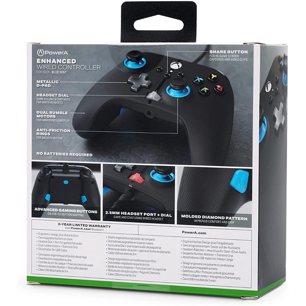 PowerA_EnWired_Xbox_Series_XS_Xbox_One_vezetekes_fekete-kek_kontroller-i35202986.jpg PowerA 1518817-01 Enhanced Xbox Series X|S/Xbox One/PC vezetékes fekete-kék kontroller - Image 11